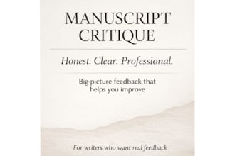 professionally critique your manuscript with honest feedback