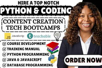 create coding python programming online course content and training manual