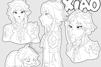 draw a comission digital clean line art page for you