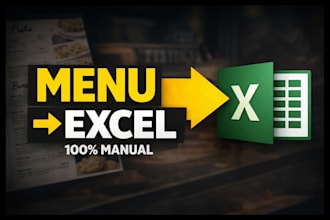 convert restaurant menu PDF to excel manually and accurately