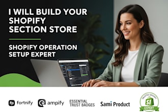 setup shopify section store forntify ampify essential trust badges sami product
