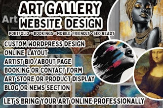 design art gallery website, artist portfolio that feels like digital exhibition