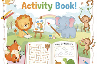 illustrate fun kids activity book illustrations using canva