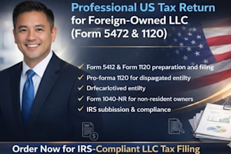 file irs form 5472 and 1120 for foreign owned US llc tax return CPA letter
