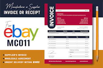 create professional invoice and receipt design for mc011
