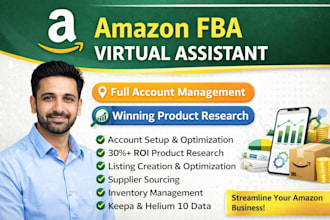amazon fba VA  winning product research and store management
