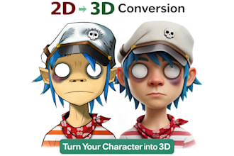 convert your 2d image into realistic 3d character art
