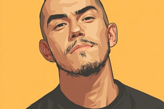 draw amazing vector cartoon portrait