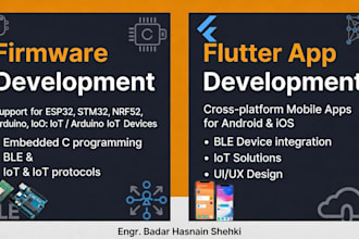 develop a crossplatform flutter app for android and ios with ble and iot