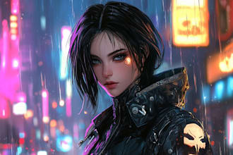 design alien cyberpunk or space warrior character