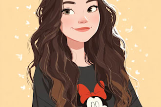 beautiful portrait in disney cartoon