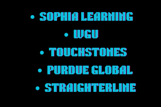 do sophia learning, wgu, touchstones, straighterline, purdue global
