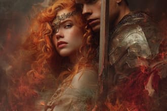 illustrate fantasy book cover design, thriller book or fantasy book cover