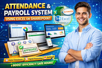 develop an employee attendance and payroll management using excel or sharepoint