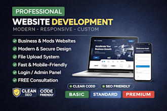 create a modern fast and responsive website