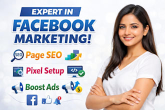 expertly manage your facebook marketing, page SEO, pixel