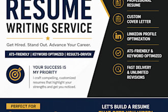write professional resume, CV, cover letter and linkedin