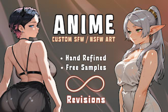 draw oc, waifu, game, furry art in anime style, sfw and nsfw
