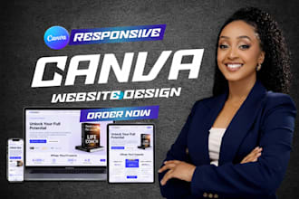 do canva design, canva website,canva ebook,canva landing page, portfolio website