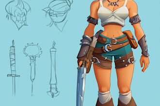 do a 2d character design and concept art for your game