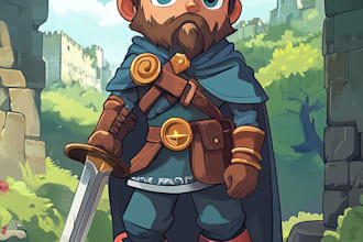 draw 2d game character or 2d game character illustration