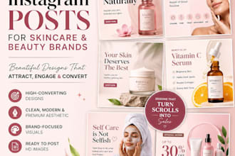design high converting instagram posts for skincare and beauty brands