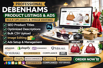do debenhams product listings, ads, image editing as per marketplace guidelines