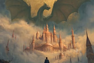 create a unique fantasy book cover illustration