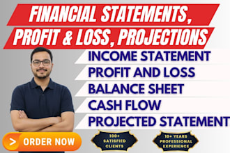 prepare financial statements, income statement, profit and loss , projections