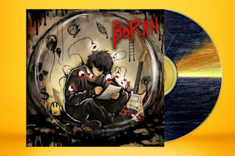 create unique cartoon style album cover art for your rap, hip hop music