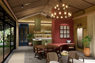 create realistic residential interior 3d rendering
