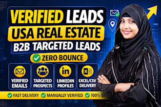 provide real estate leads in USA with verified emails and linkedin zero bounce