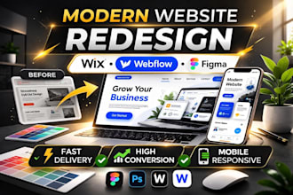 redesign setup wix website webflow page setup figma UI setup wix site page setup