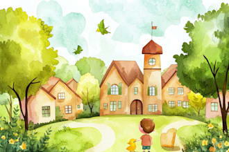 create children book illustrations and watercolor art