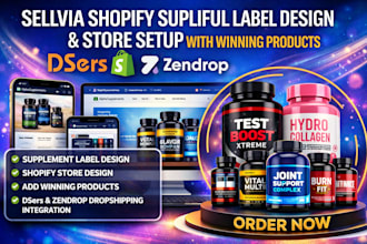 do sellvia shopify supliful label design add winning product store design dsers