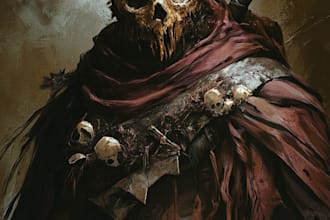 design an fantasy horror horror villain character