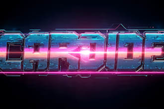 design typeface or typography cyberpunk, futuristic logo