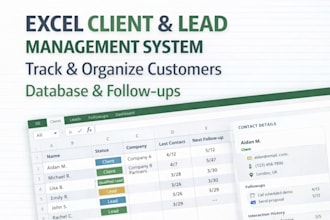 create an excel client and lead management system