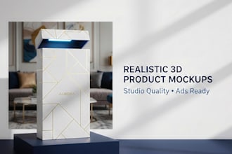 create realistic 3d product mockups for ads and ecommerce