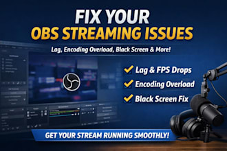 fix obs studio lag, encoding overload, black screen and streaming issues fast