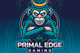 make modern monkey mascot or logo for your brand