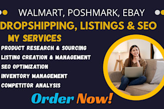 walmart poshmark ebay va dropshipping cross product design listing lister seo