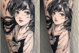 make custom anime manga tattoo design
