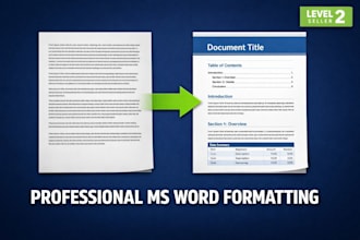 professionally format, design, edit and fix ms word document