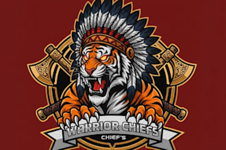 draw awesome tiger chief logo for your company