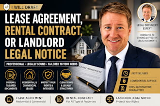 draft a residential or commercial lease agreement, rental contract, legal notice