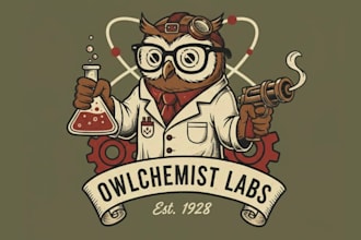 do premium vintage science lab mascot logo t shirt design
