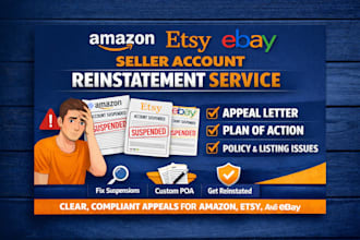 reinstate suspended etsy ebay amazon seller account with appeal letter and poa