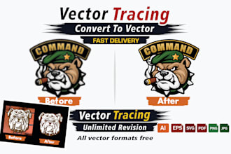 vector trace, redraw, or convert your ai generated logo into high quality vector