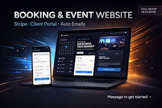 create event rsvp website landing page with guest check in system